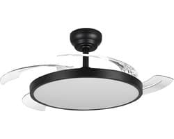 Plafondventilator met Lamp - Braytron - Aanpasbare Lichtkleur 3000K-4000K-6500K - Afstandsbediening - Dimbaar - Zwart