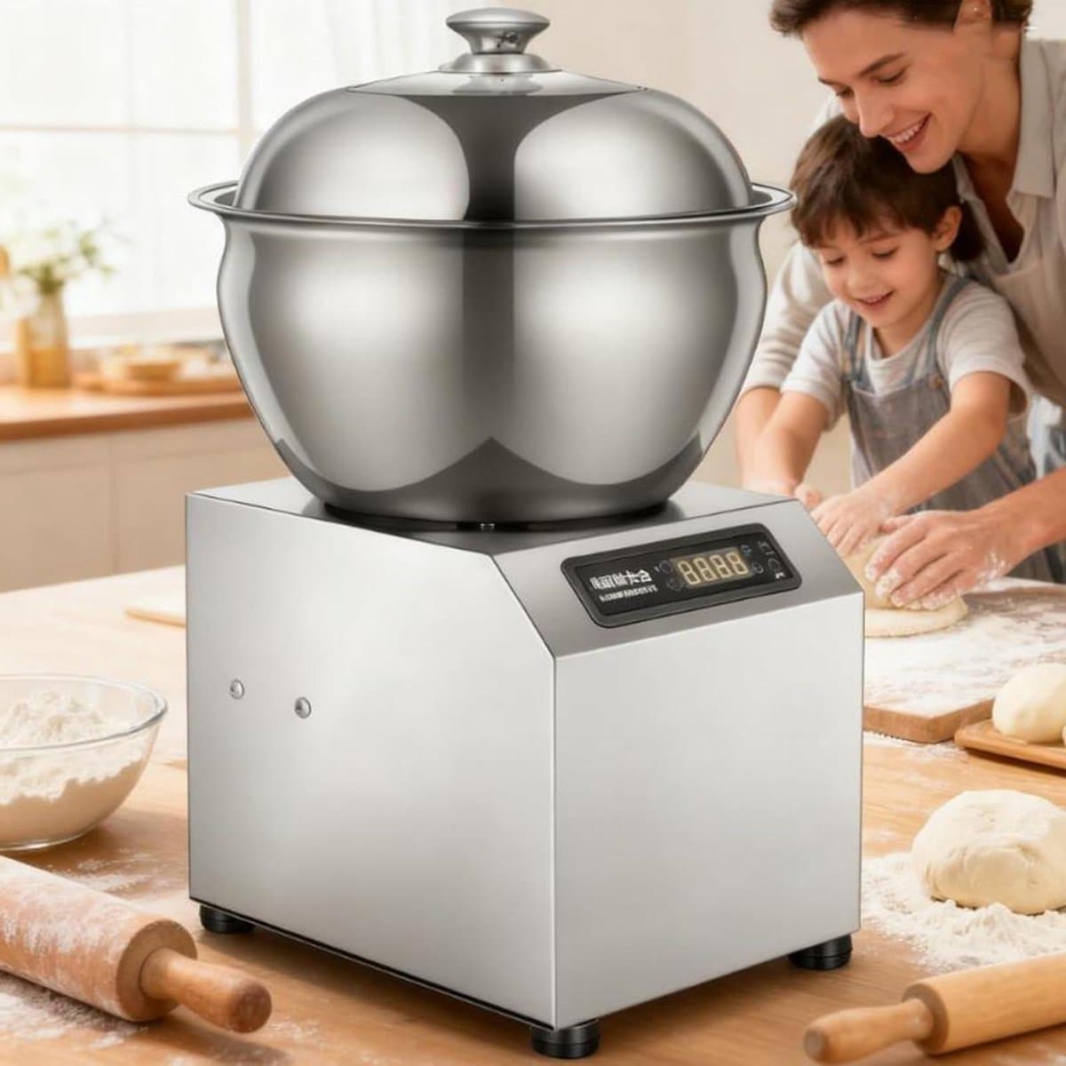 Deegmixer - Kneedmachine - Bakken en mengen - Dubbele rotatie - 5 kg capaciteit - Zilver — afbeelding 1
