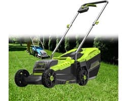 Elektrische Grasmaaier - Accu Grasmaaier - Gazon Onderhoud - Borstelloze Motor - 33 cm Snijdbreedte - Zwart