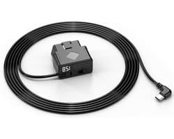 OBD Power Cable for Dashcam, 3.5M OBD2 To USB C Hardwire Set, 24 Hours Parking Mode, ACC Mode, Low Voltage Protection, Plug and Play, for GPS