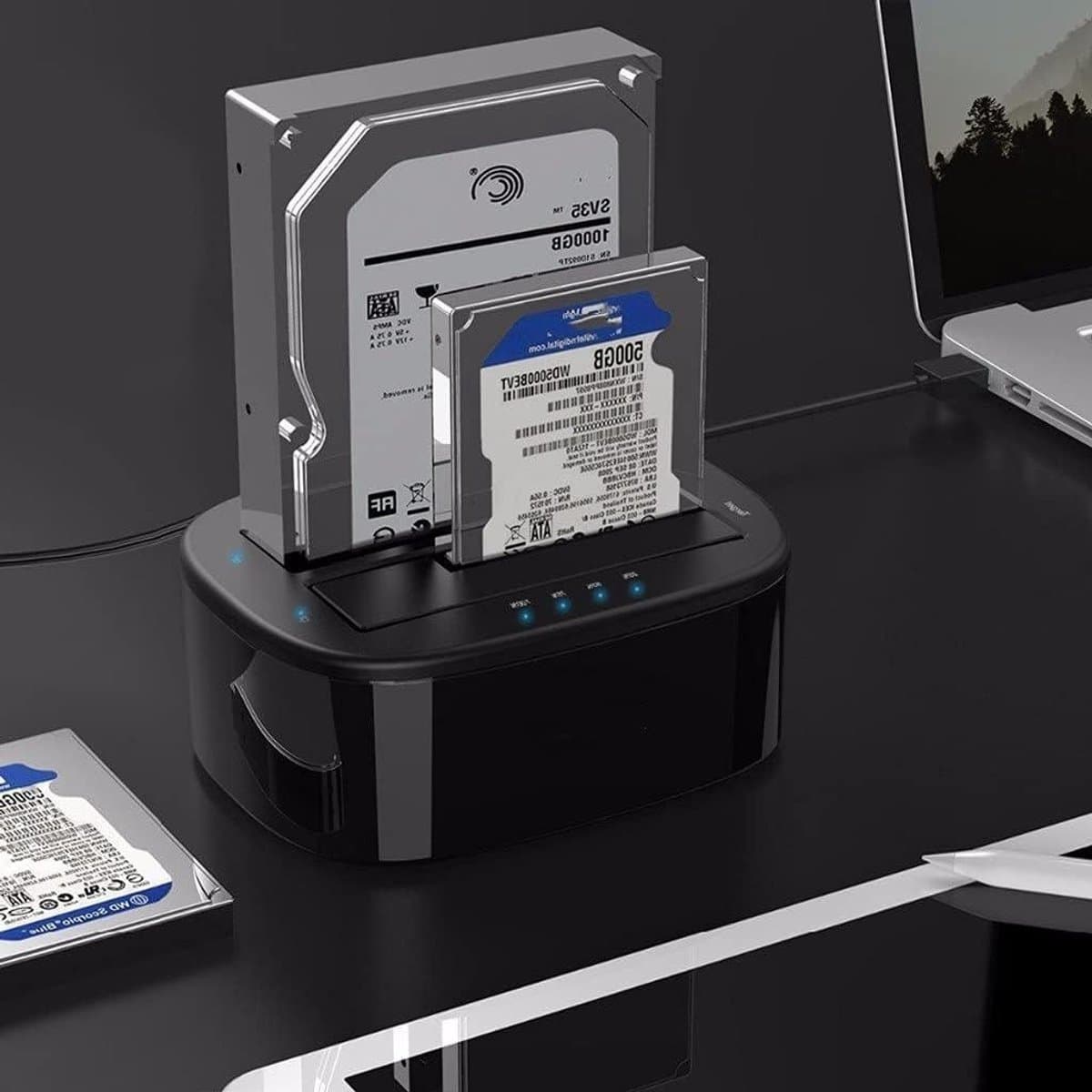 Externe Harde Schijf - Docking Station - Data Overzetten - Offline Klonen - Tot 16TB - Zwart — afbeelding 1