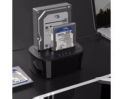 Externe Harde Schijf - Docking Station - Data Overzetten - Offline Klonen - Tot 16TB - Zwart