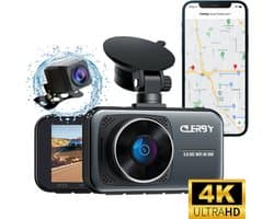 Clerby C1 Pro - Dual Dashcam 4K & 1080p - WiFi - GPS - Nachtzicht - Loop Opname - Inclusief App