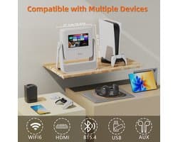 Beamer 720p HD Zwart - Smart Touchscreen Projector - 600 ANSI Lumen - LED - Voor Thuis En Buitenbioscoop