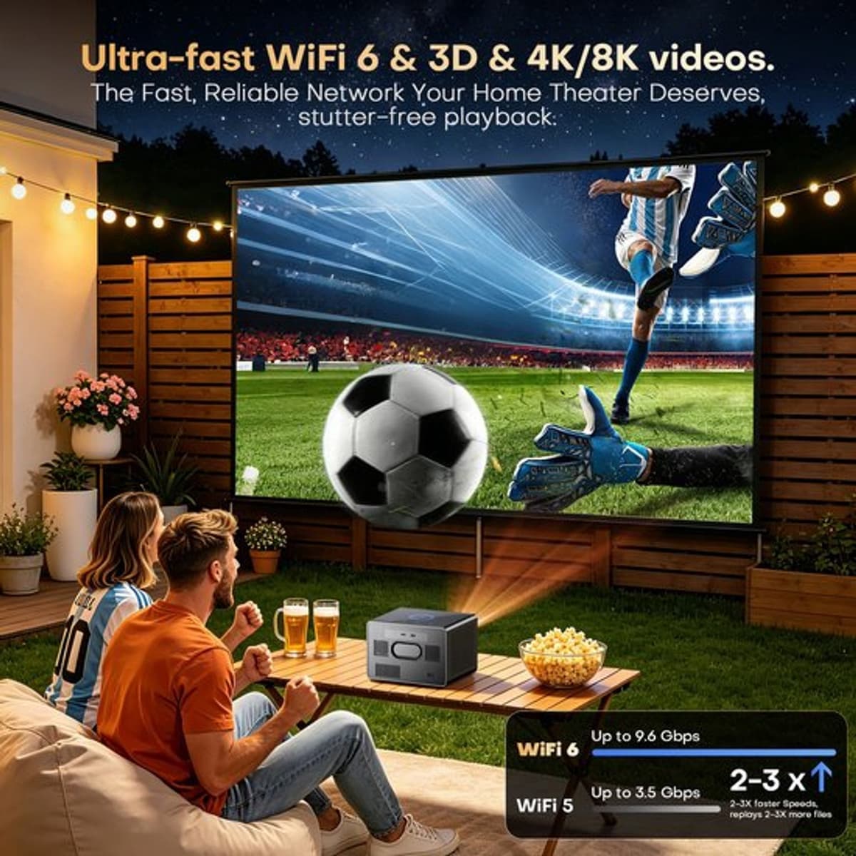Beamer X08MAX Met TV Stick - 4000 ANSI Lumen - 1920 x 1080 Resolutie - LCD - Android 14.0 Smart Systeem - Voor Thuisbioscoop — afbeelding 1