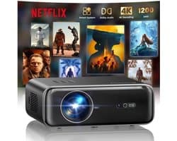 Beamer 4K Full HD 1080P WiFi Bluetooth - 1500 ANSI Lumen - LCD LED - Voor Thuisbioscoop