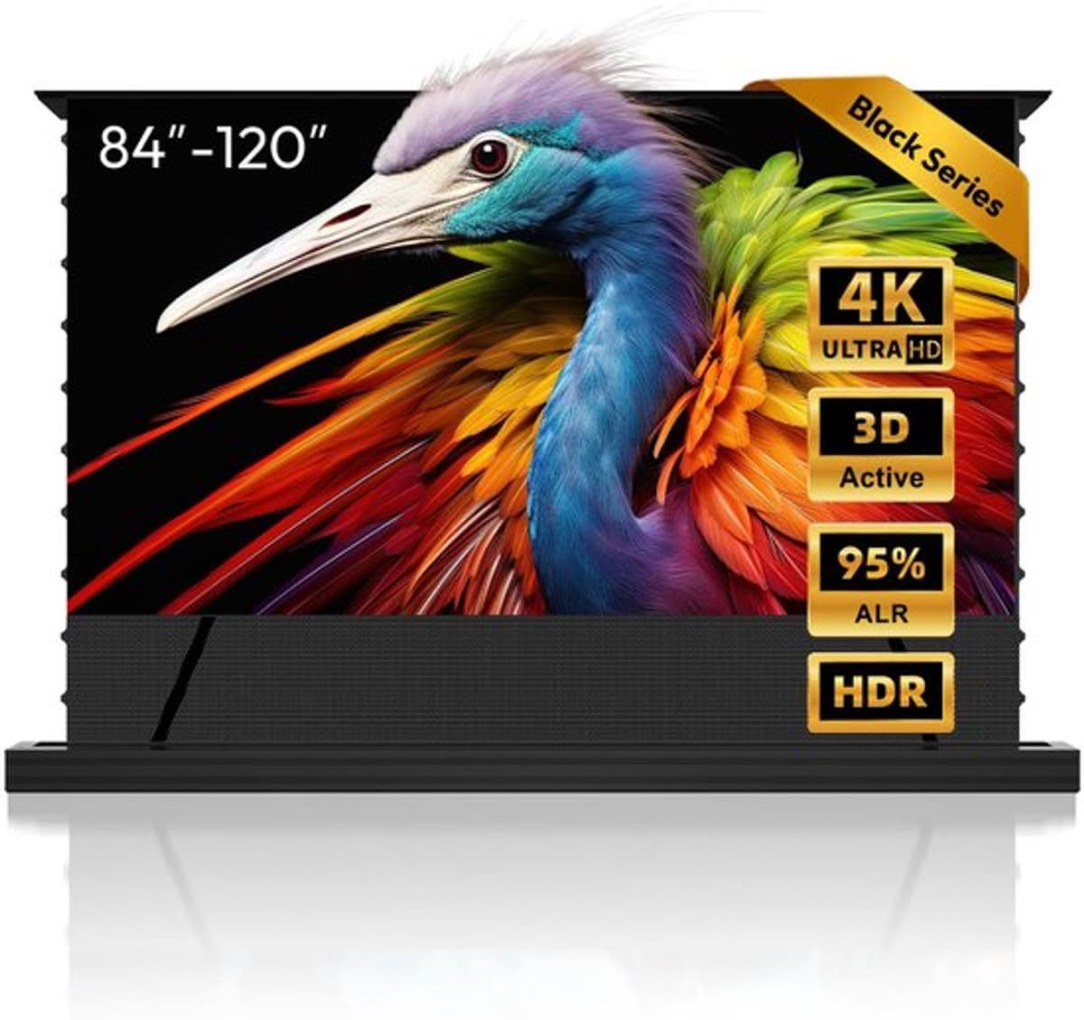 4K UHD Laser TV Beamer, 92 Inch Vrijstaand Uittrekbaar Elektrisch Scherm, ALR CLR, Mobiel Draagbaar Thuisbioscoop voor Ultra-Korte Projector — afbeelding 1