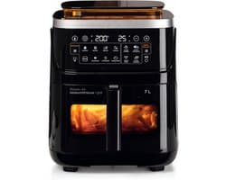Airfryer met Stoomfunctie - 7 Liter - 1700 W - 10 Kookprogramma’s - Grillfunctie - Touchscreen - Kijkvenster - Zelfreiniging - Zwart