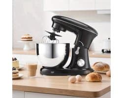Keukenmixer – Mengmachine – Bakmixer – Deegkneder – Standmixer – 1400W Krachtige Motor – 4,5 Liter RVS Mengkom – Zwart