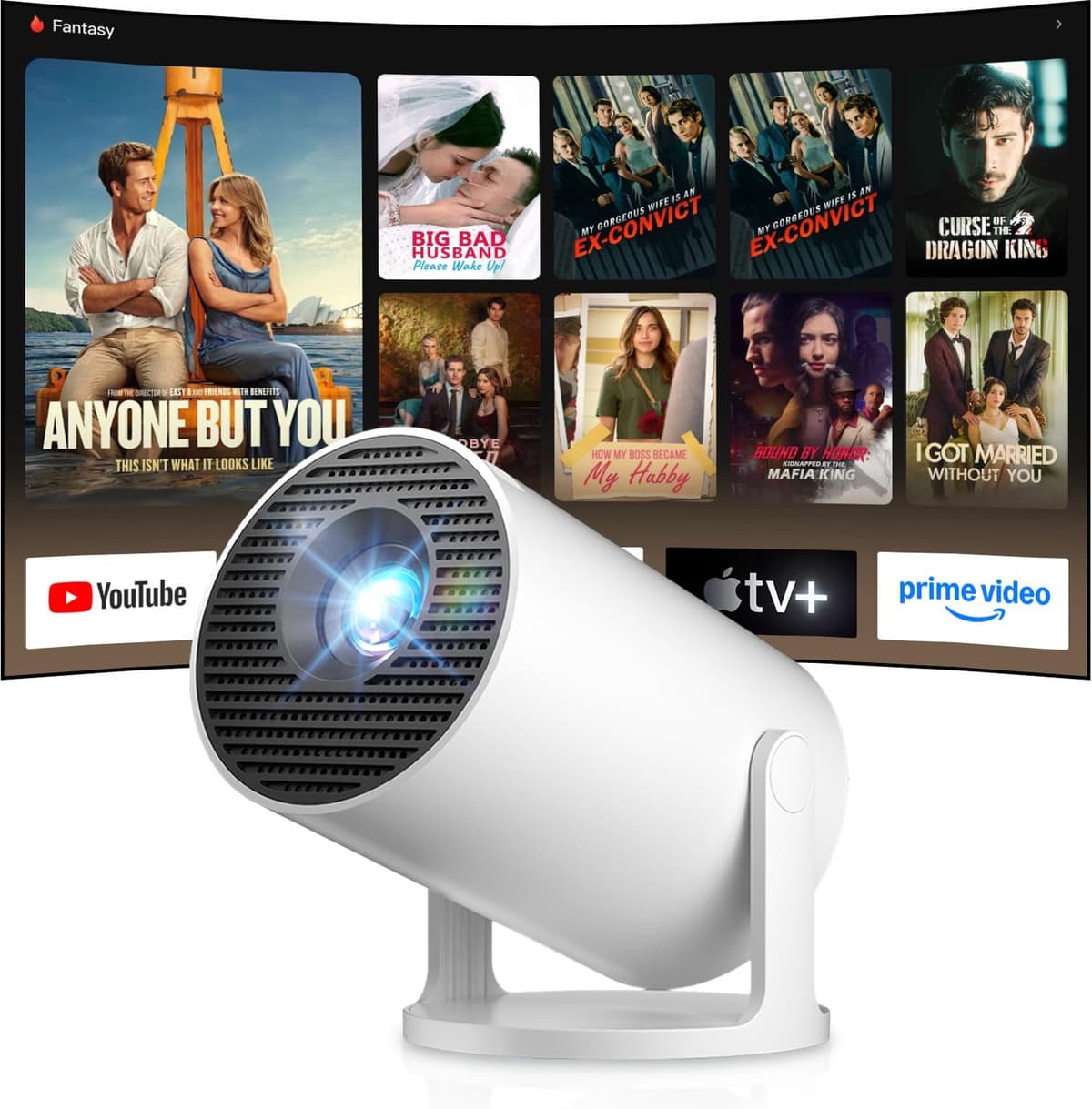 Mini Beamer - 1280 x 720 Resolutie - 4K Ondersteuning - LCD - Wifi 6 En Bluetooth - Draagbaar Mobiele Projector — afbeelding 1