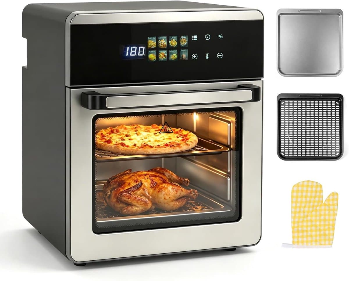 16L, 8-in-1 Heteluchtfriteuse Oven van RVS — afbeelding 1