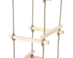 Ladder 200 cm van grenenhout, klimladder voor tuin, speeltoren, 5 sporten klimtouw voor kinderen jaar, weerbestendig, belastbaar tot 50 kg