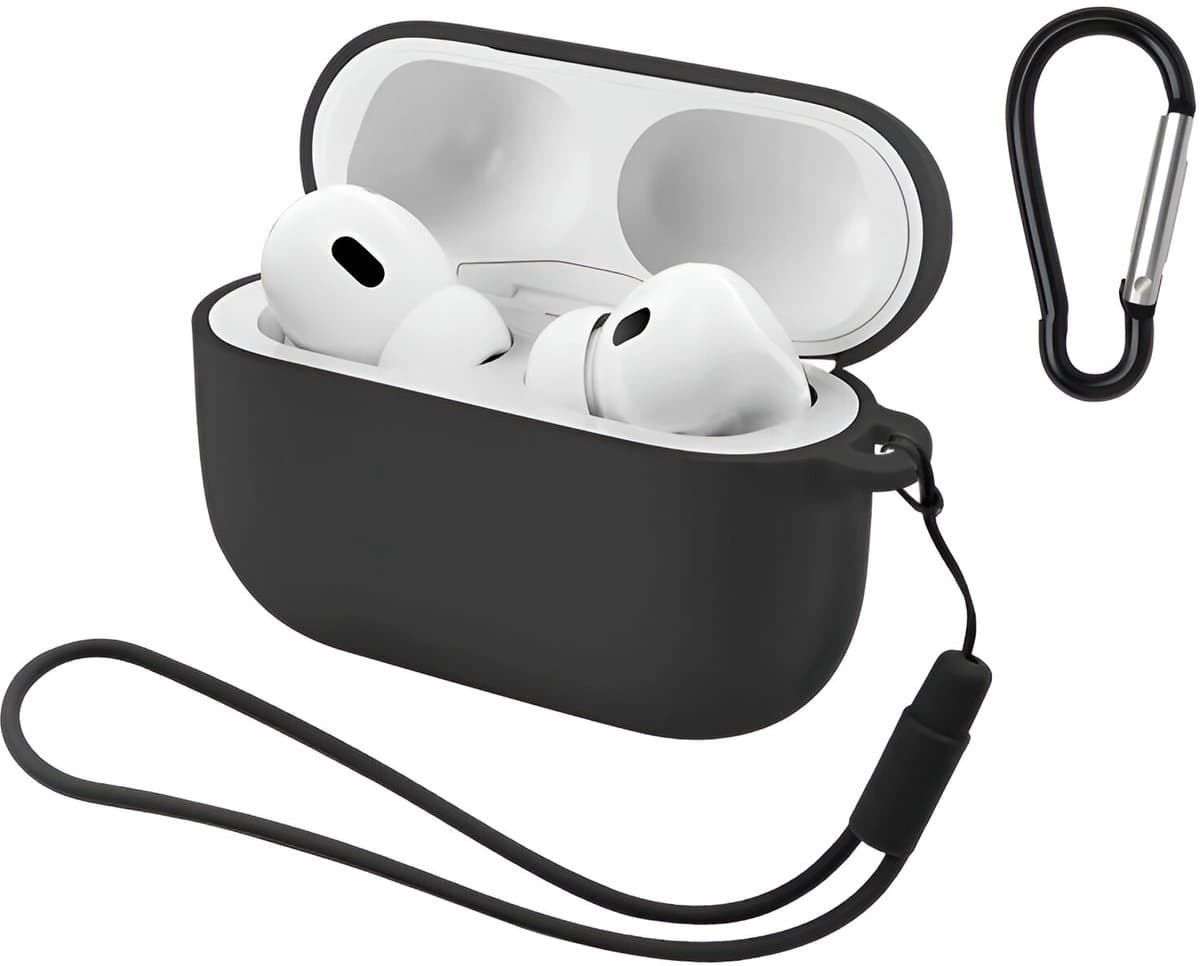 Studio Air® Airpods Hoesje Pro 3 Siliconen Case - Zwart - Hooked - Soepel Airpod Hoesje voor Airpods Pro 3 (2025) — afbeelding 1