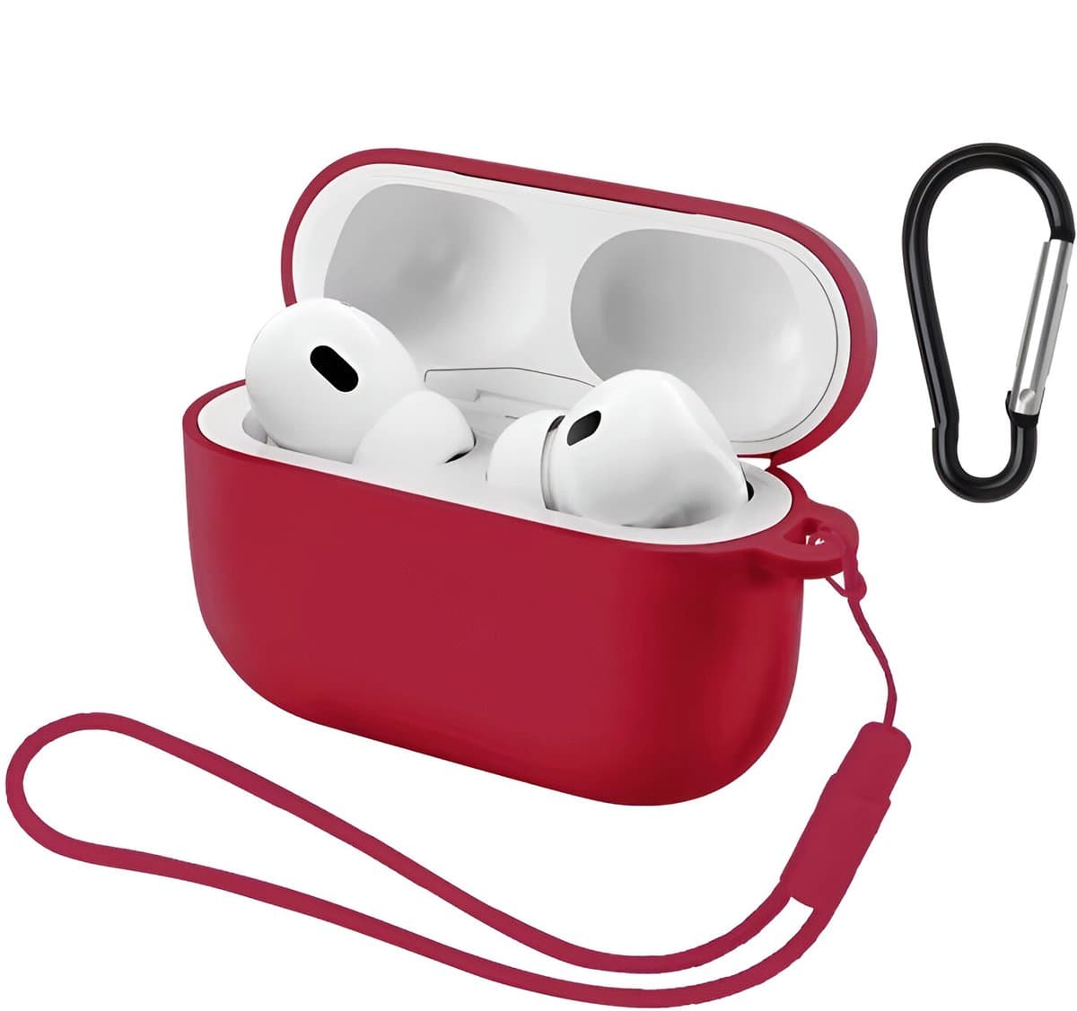 Studio Air® Airpods Hoesje Pro 3 Siliconen Case - Bordeaux Rood - Hooked - Soepel Airpod Hoesje voor Airpods Pro 3 (2025) — afbeelding 1