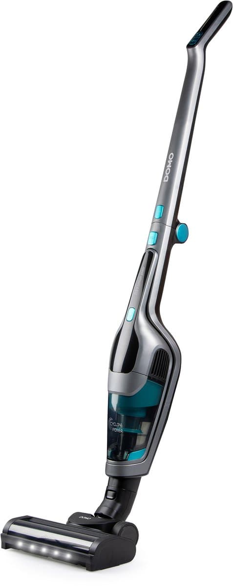 DOMO DO249SV Steelstofzuiger 2-in-1 - Kruimeldief - Draadloos - Stofzuiger Zonder Zak - 55 min - 21.6 V - Grijs/Blauw — afbeelding 1