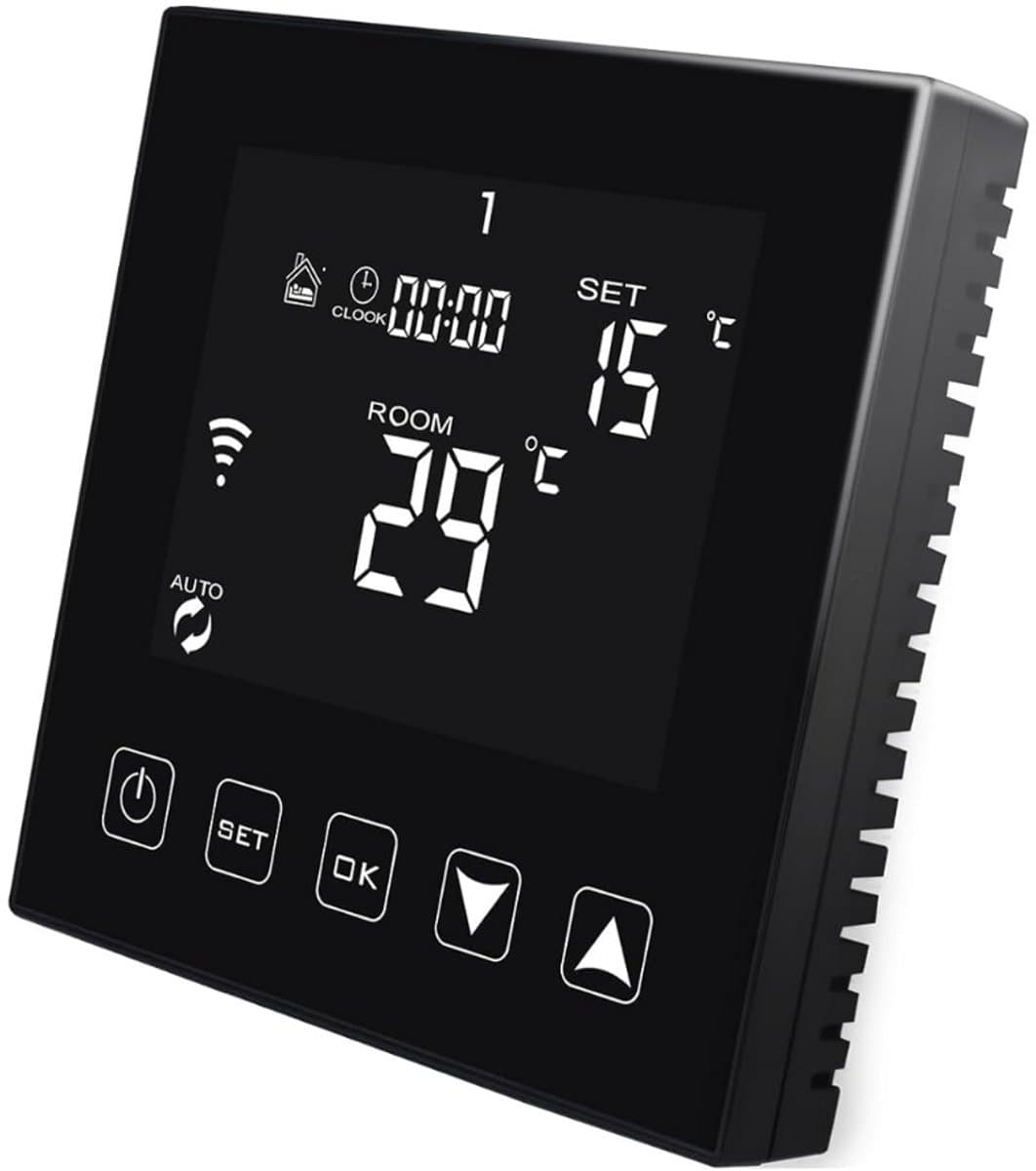 MKSS® Thermostaat voor cv - Draadloos met Wifi - Met App - Zwart — afbeelding 1