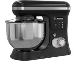 Westinghouse Retro Standmixer - 1200W - Keukenmachine 5L Mengkom - Keukenrobot - Keukenmixer - Foodprocessor - Zwart