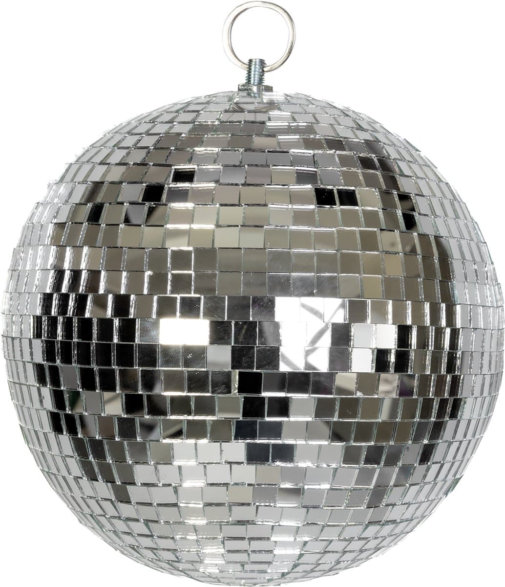 KIMU® Discobal Ø 20 cm Klein - Discobol Spiegelbol Zilver Spiegeltjes Disco Bal Bol - Kinderkamer Feestje Discolamp Decoratie Space Planeet Festival — afbeelding 1