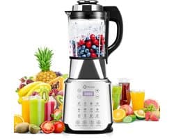 Professionele glazen keukenblender 1200W met 14 functies en verwarmingsfunctie