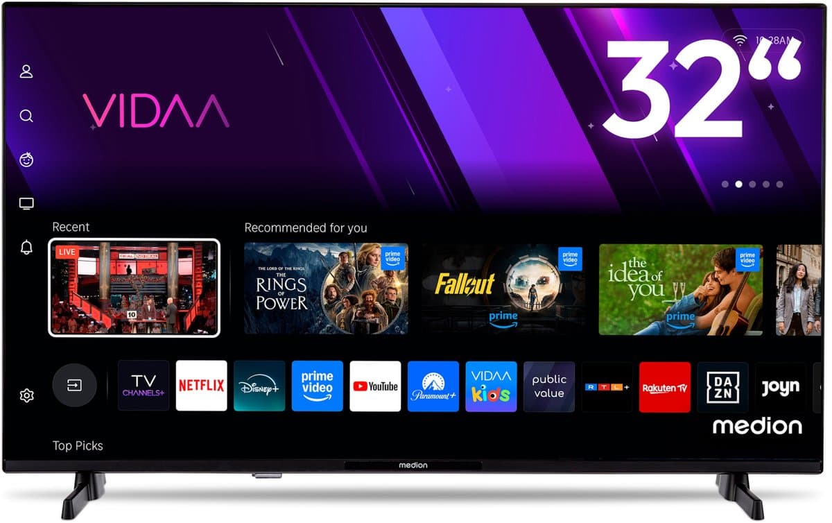 MEDION Full HD TV 80 cm (32 inch) (Smart TV, HDR, VIDAA Store, Netflix, Prime Video, Disney+, DAZN, Paramount+, HbbTV, PVR, Bluetooth), MD 832101 — afbeelding 1