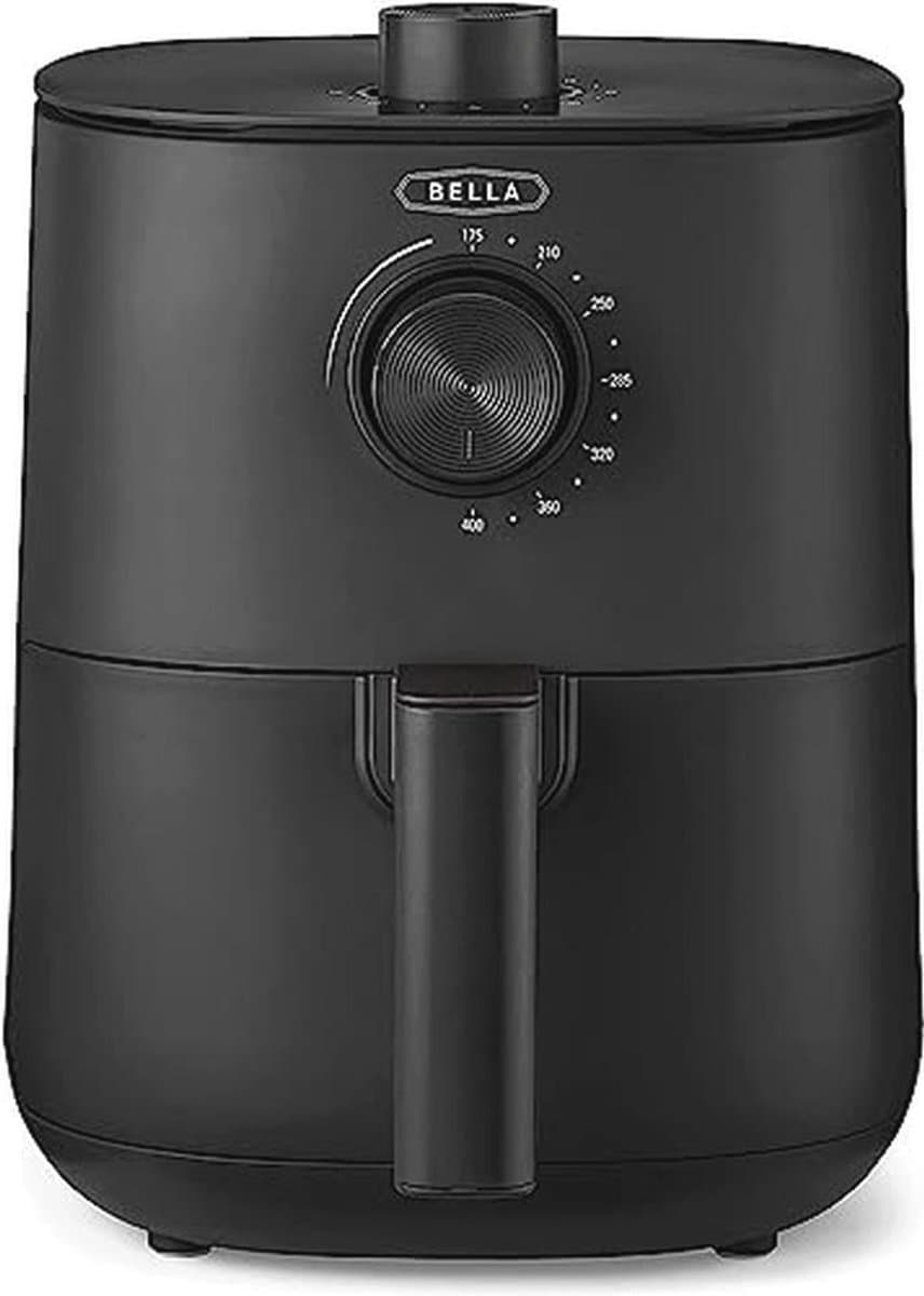 Handmatige heteluchtfriteuse - Olievrij Frituren, Afwasmachine Bestendige Antiaanbakpan en Frituurrek, Matte Zwart — afbeelding 1