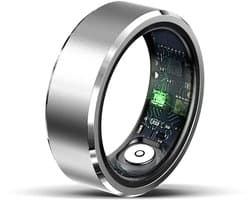WizBay Premium Select® Aluminium Zilver Blush Smart Ring Dames Heren - Oplaad Case - Hypoallergeen - Hartslag & Slaap Monitor - IP68 Waterdicht - O2 Meting - Gesture Functie - Multiple Sport Modi - #11