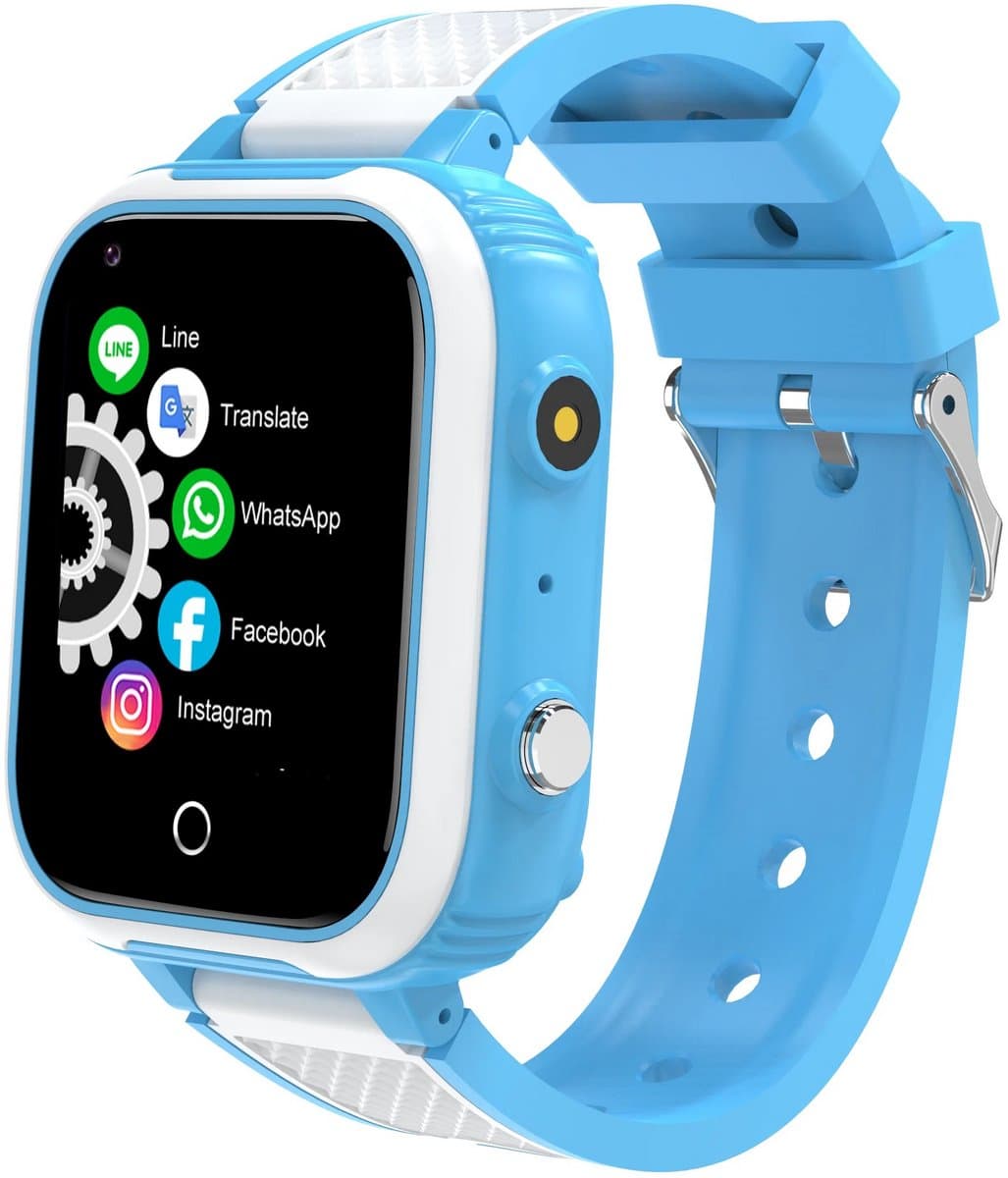 DrPhone KidsTimeX15 – 4G Kinder Smartwatch met GPS Tracker – Videobellen – WhatsApp – IP67 – SOS – 1.44” Touchscreen – Stappenteller – Nederlandse Mobiele App – 1GB+8GB – Blauw — afbeelding 1