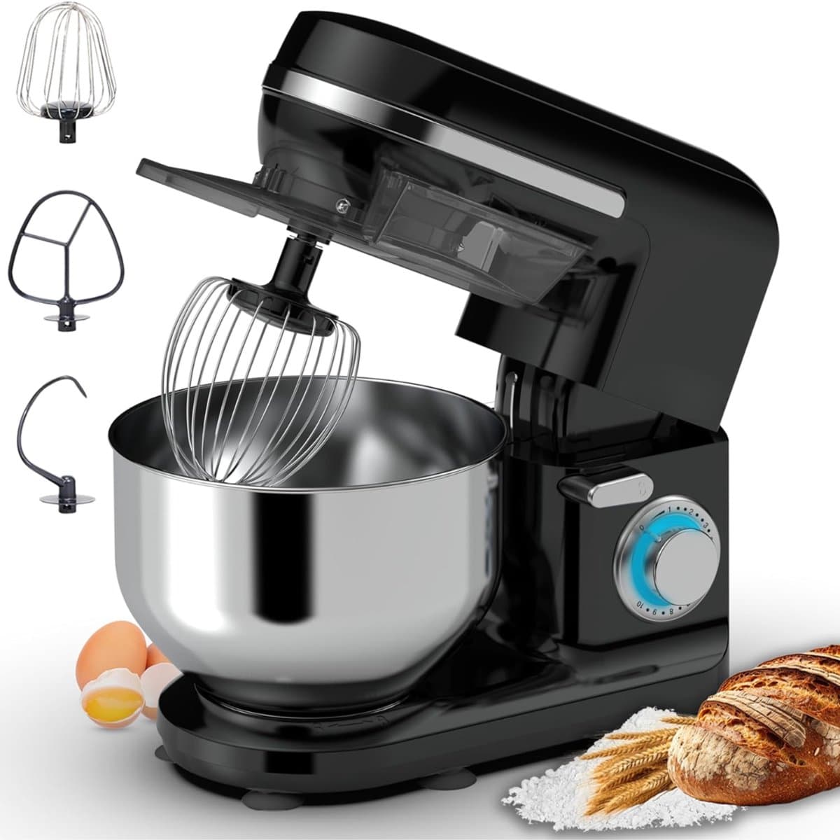 REN® Mixer met mengkom - Mixer - Mixer met mengkom keukenmachine - Zwart - 37cm x 24cm x 32cm; 4.4 kg — afbeelding 1