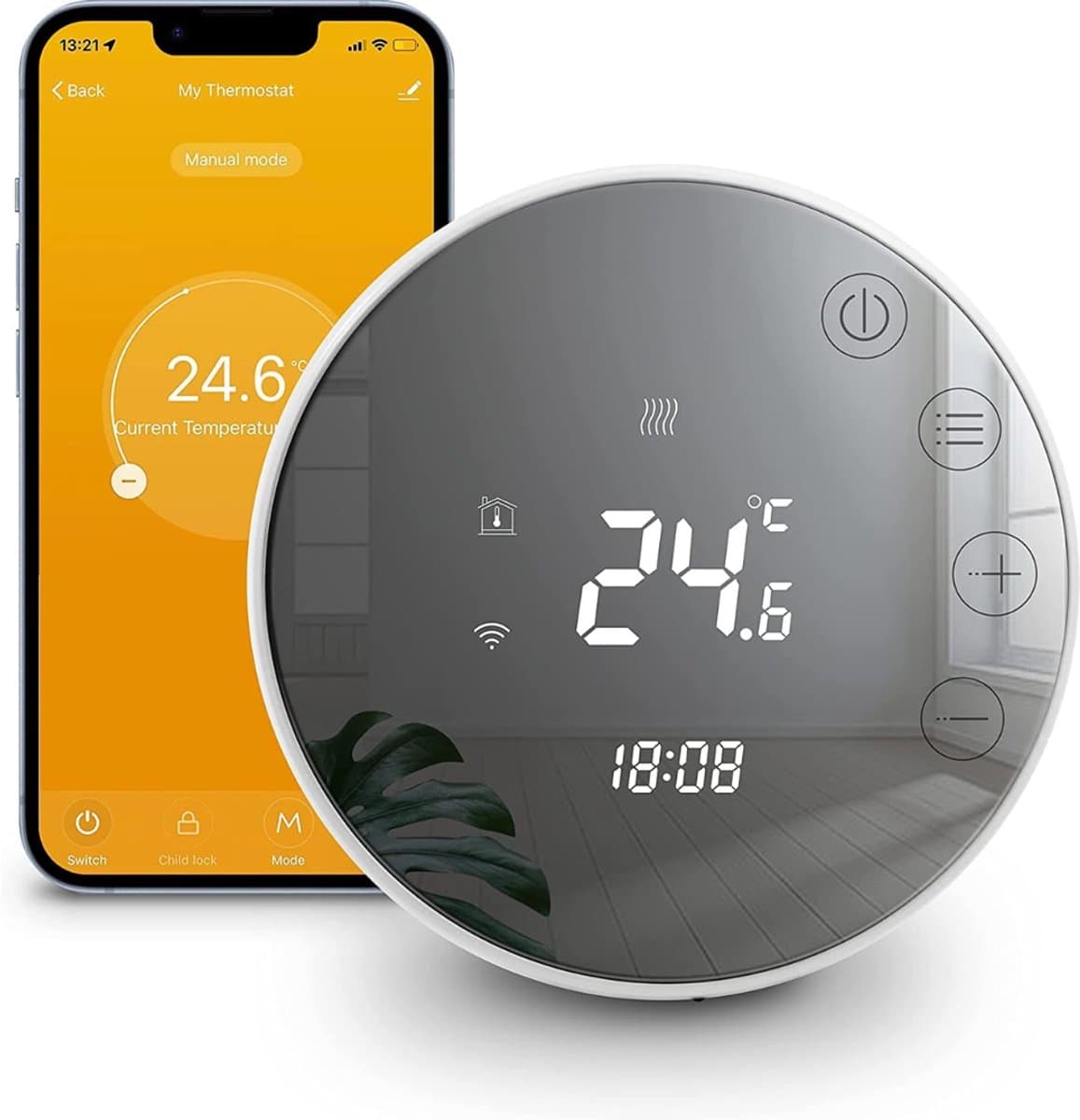 NBAP® Thermostaat voor cv - Draadloos met Wifi - Met App - Wit — afbeelding 1