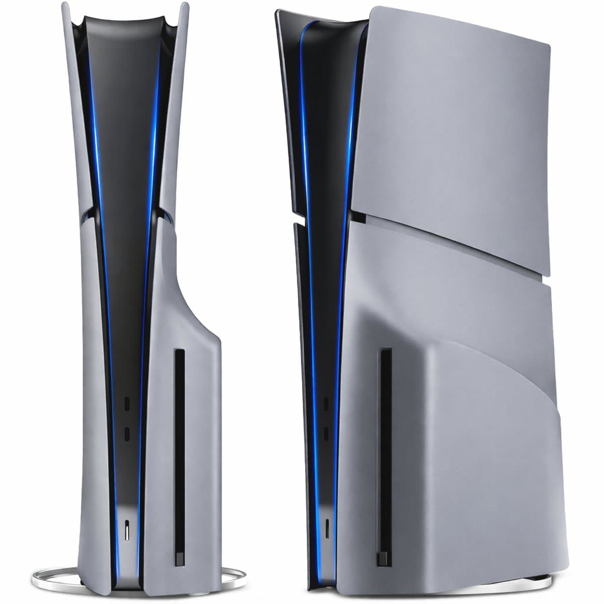 Playstation 5 Slim Faceplates Disc Edition (niet geschikt voor standaard PS5 & PS5 Pro) - Inclusief Mid Skin - Accessoires - Faceplate - Cover - Plate - Skin - Retro - 30th Anniversary Grey — afbeelding 1