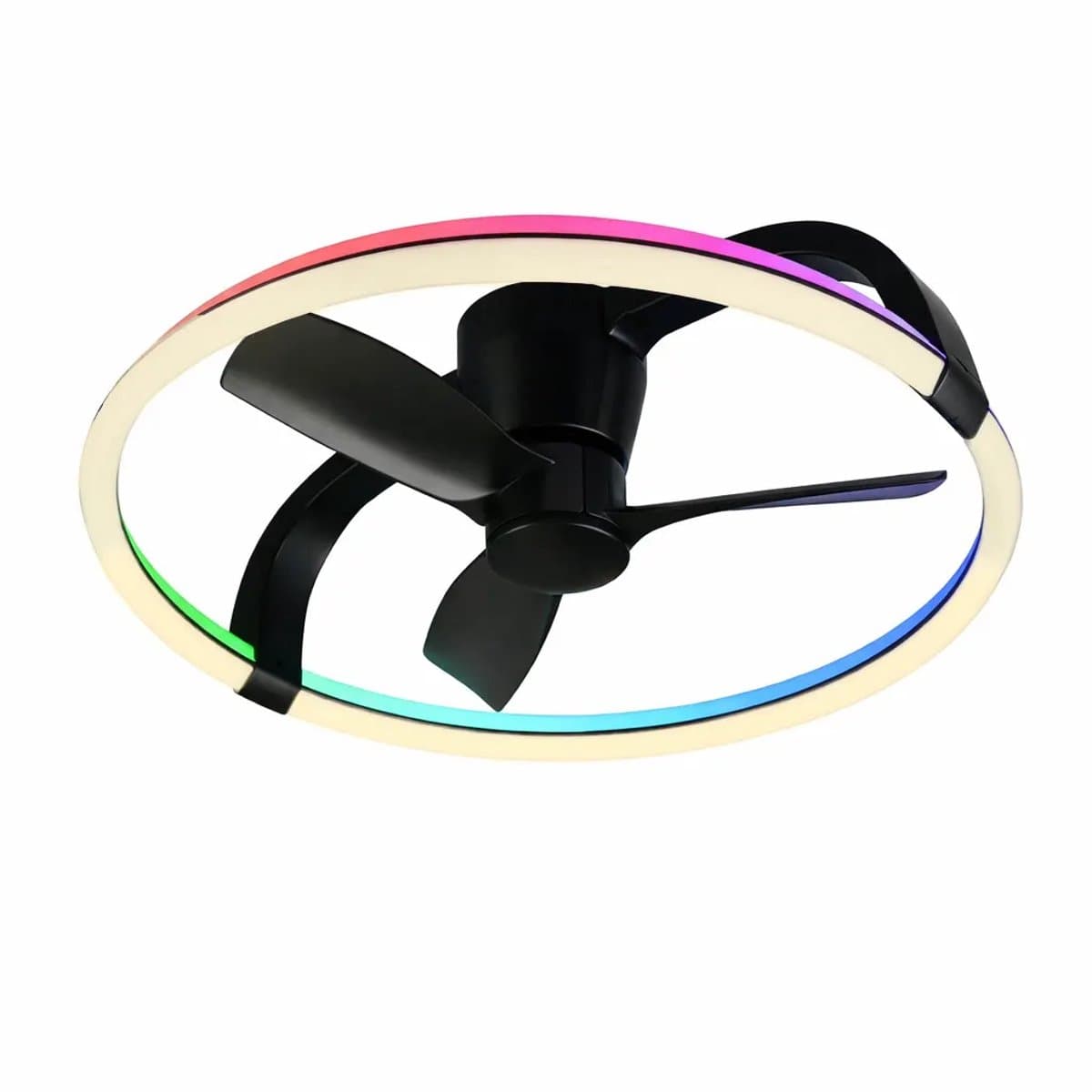 REALITY STOCKHOLM - Ventilator - Zwart mat - incl. 1x LED 37 W - Afstandsbediening - Geintegreerde dimmer - Traploos instelbare lichtkleur - Niet externe dimbaar - RGBW-kleurenwisselaar - Zomer- en wintermodus - Dynamisch licht - 6 snelheidsniveaus — afbeelding 1