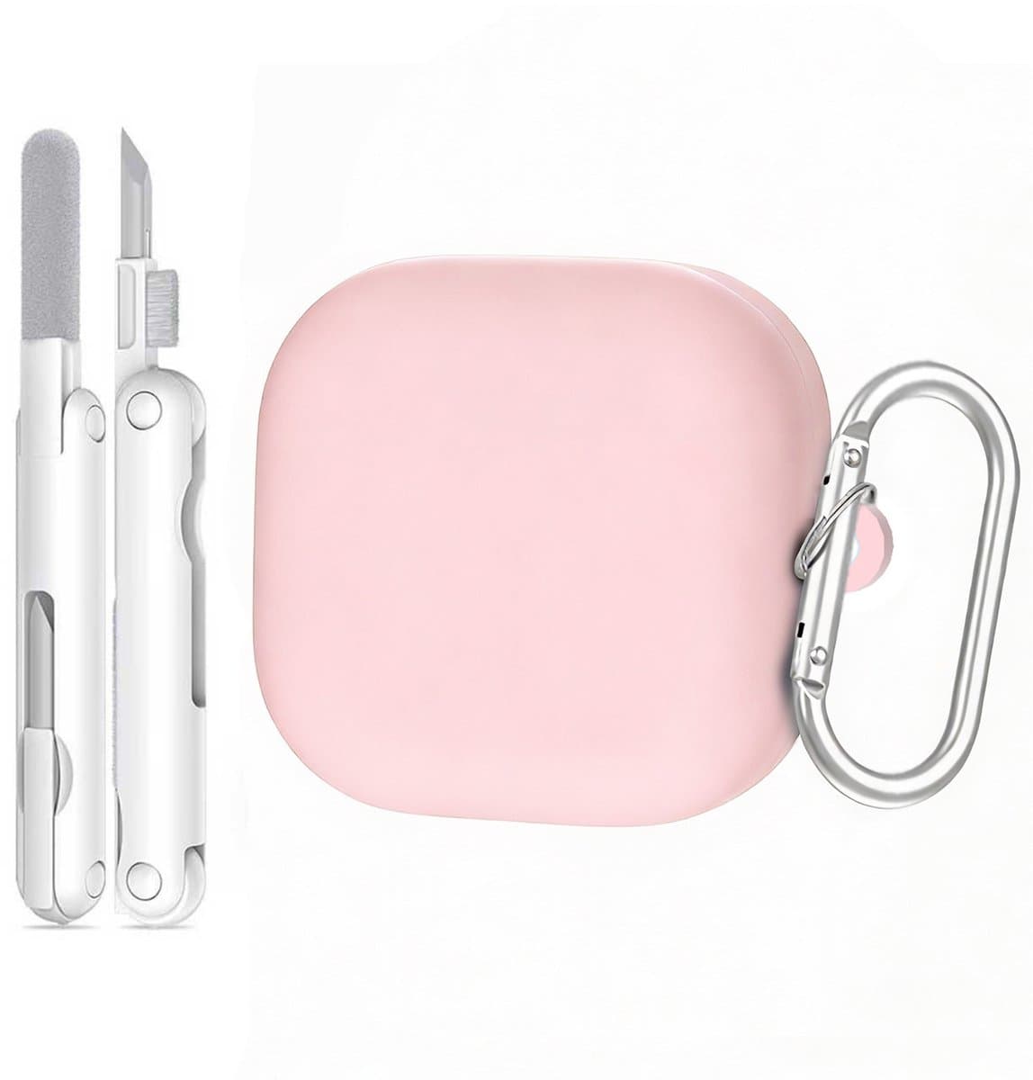 Telestore - hoesje geschikt voor Samsung Galaxy Buds 4 / 4 pro soft case cover - roze - TPU hoesje Beschermhoes - Samsung Galaxy Buds 4 / 4 Pro Cover - Buds4 hoesje - gel hoesje met sleutelhanger + Oordopjes schoonmaak set — afbeelding 1