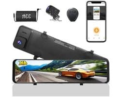 Achteruitkijkspiegel Dashcam – Auto Camera – Dubbele Lens – Parkeermonitor – 4K 12 Inch Scherm – GPS Tracking – Nachtzicht