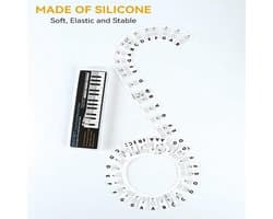 QTTVBTNA -Piano Oplegger - Keyboard Noten Gids - Toetsenbelettering Zonder Stickers - Siliconen Toetsenbord voor 61 & 88 Toetsen - Verwijderbaar & Herbruikbaar - Voor Beginners - Piano Accessoires - Zwart/Wit