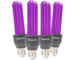 Blacklight verlichting - BeamZ BUV27 - Set van 4 blacklight lampen met E27 fitting - 25W