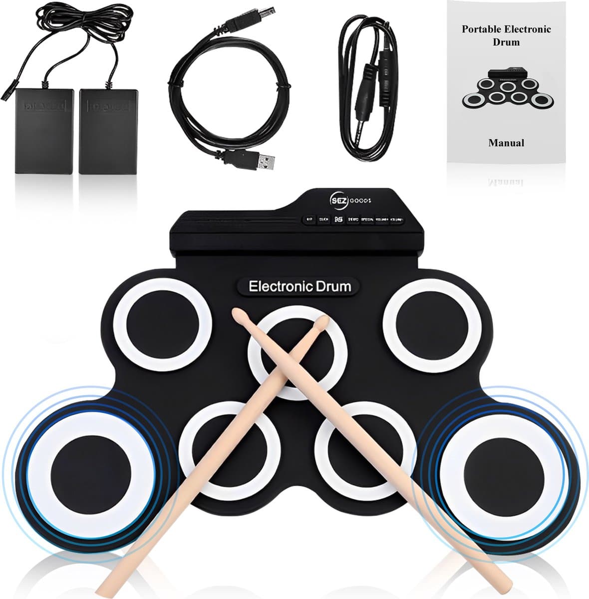 Luxe Drumstel - Inclusief Drumstokken En Oordopjes - Drumstel voor kinderen - Drumpad - Drumstel Elektronisch - Kinder Drumstel — afbeelding 1