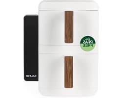 Heteluchtfriteuse - Airfryer Dubbel - Gezond Koken - Verticaal Ontwerp - 9 Liter - Zwart