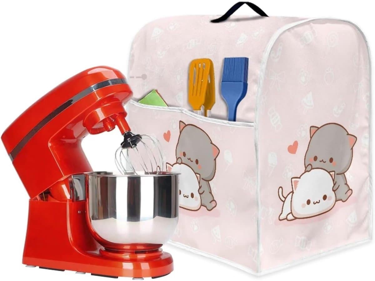 Mixerhoes Keukenmachine - Apparaathoes Stofhoes - Keuken Organisatie - Met Opbergvak - 37 cm Hoog - Kattenprint — afbeelding 1