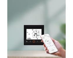Slimme Thermostaat - Temperatuurregelaar WiFi - Verwarming Regelen - App en Spraakbesturing - 11 x 10 x 6 cm - Zwart