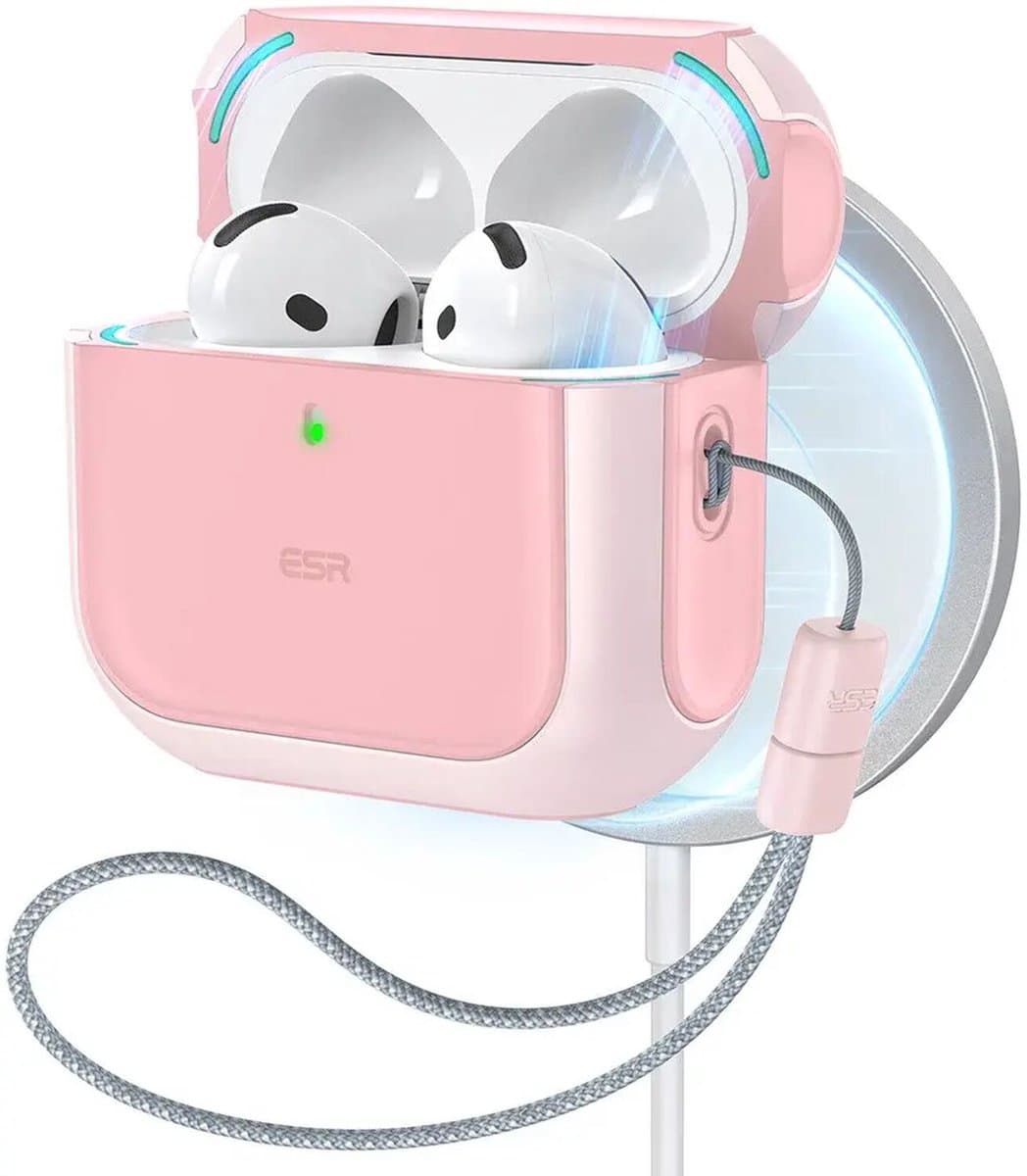 ESR Halolock Orbit Hybrid Hoes Geschikt Voor AirPods 4 (AirPods 4e Generatie) (2024) Magsafe Roze — afbeelding 1