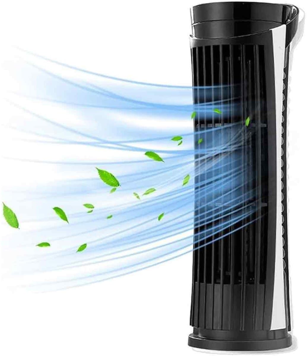 Minidraagbare USB-ventilator - Zwart - Torenventilator - 7.5x26 cm - Bladloos — afbeelding 1