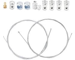 Reparatieset Universeel - Koppelings-/Remkabel - 2 x Gaskabel 2 m - Inclusief Kabelbinder - Hoogwaardig Staal - Duurzaam en Slijtvast - Kabelset