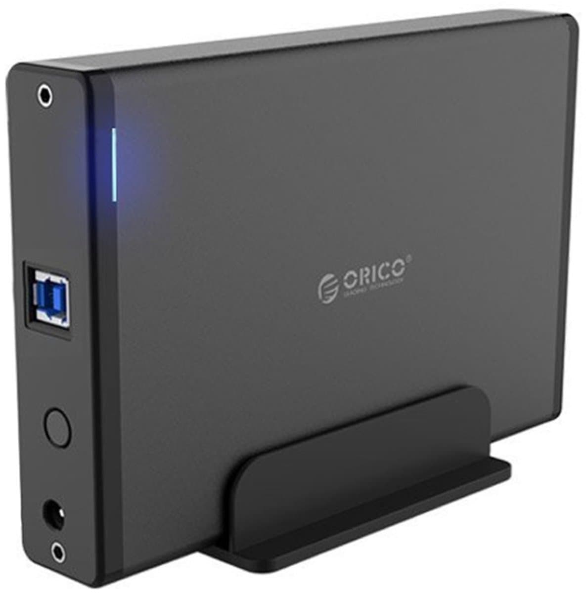 Let op type!! ORICO 7688U3 vertikale externe Aluminium harde schijf behuizing voor 3.5 inch SATA HDD (zwart) — afbeelding 1