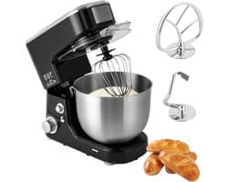 Keukenmachine - Mixer Kom - Bakken en Koken - 3-in-1 Functionaliteit - 5 Liter Kom - Zwart
