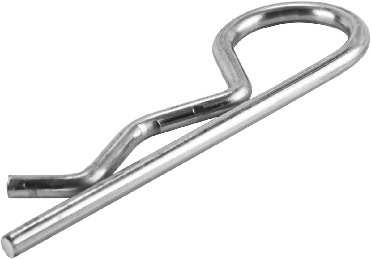 SnelShoppen - 10 Stuks Clip Pins 3.5mm Draad 75mm Hoog R-Vormige Veer Cotter Pin voor Tractor en Grasmaaier Bevestigingsmateriaal Zilver — afbeelding 1