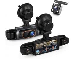 Dashcam voor auto - Zwart - 7 x 14 x 10 cm - 4 Camera's met 360 Graden Bescherming en Nachtzicht