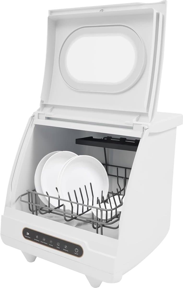 Mini Vaatwasser - Compact Model - Snel Afwassen - Zelfreinigend Desinfecteren - 5 Liter Capaciteit - Wit — afbeelding 1