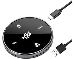 Conferentiemicrofoon - USB speakerphone - Online vergaderingen - 360 graden opname - 17x12x3 cm - Zwart
