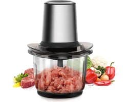 Elektrische Hakmolen - Keukenmachine - Maaltijden Bereiden - 4 Roestvrijstalen Messen - 1.5L Glazen Kom - Multicolor