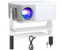 KAD® Draagbare Beamer - Draagbaar & Compact - Mini Projector - Wit - 12cm x 10cm x 9cm